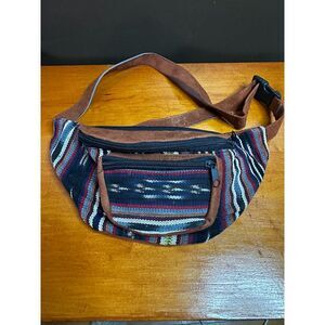 Vintage Woven Fanny Pack Waist Bag Boho Festival Travel Pouch Multicolor